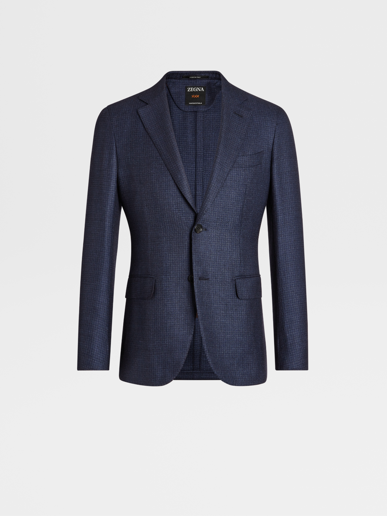 Blue and Navy Blue Cashmere and Silk Cardigan Jacket